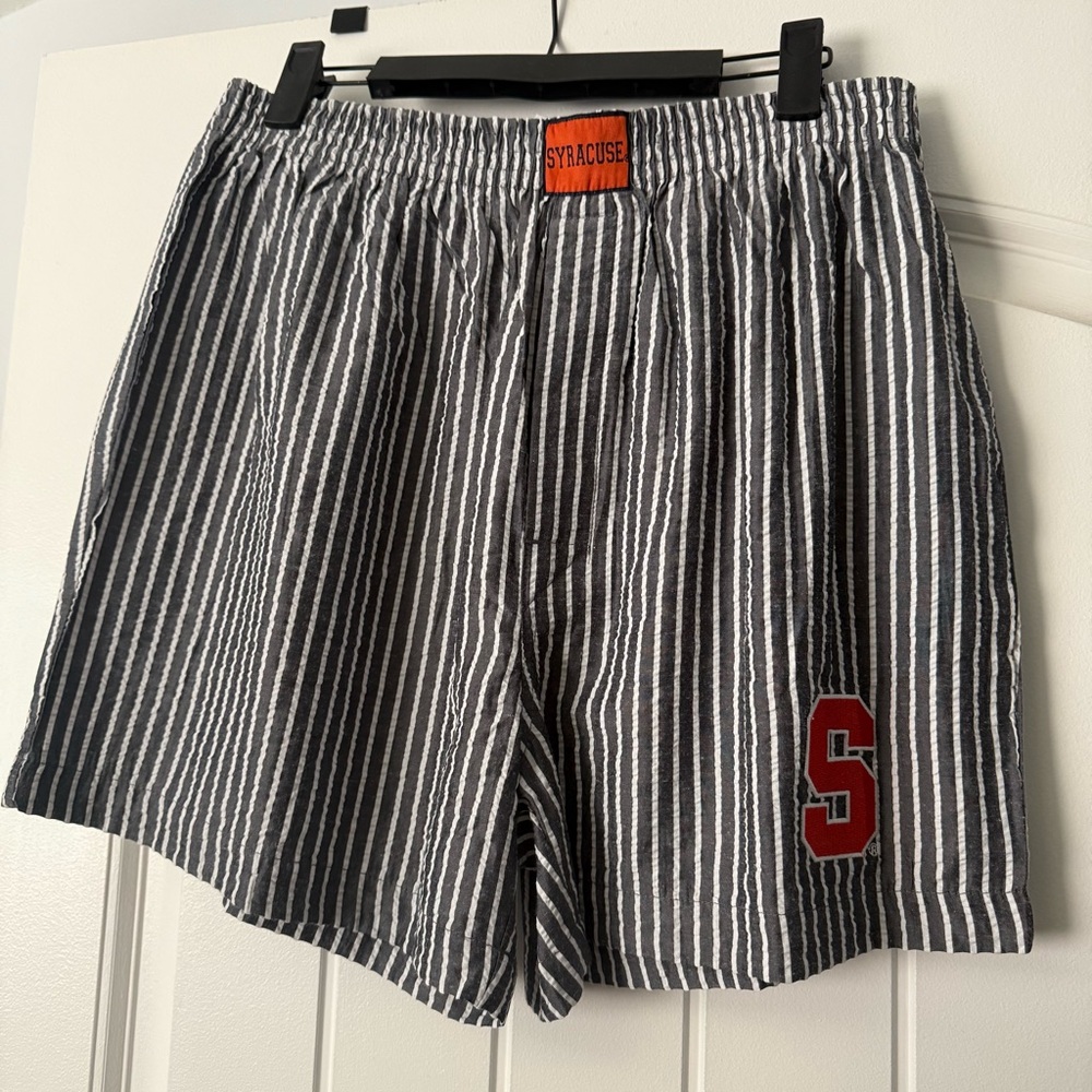 UO-Syracuse Striped Boxer Shorts with 'S' Patch